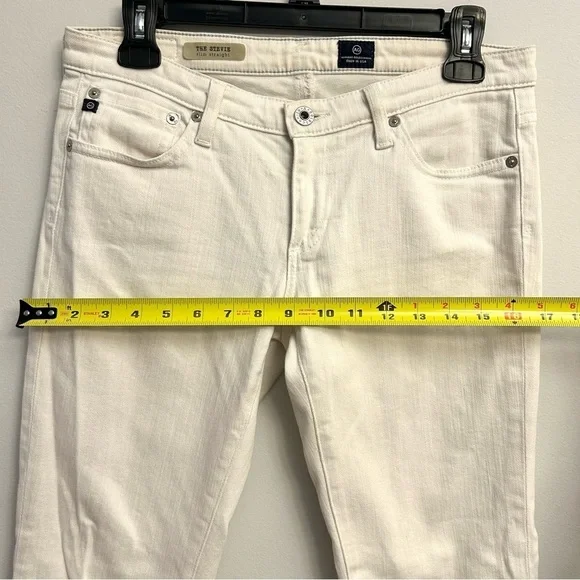 Ag Adriano Goldschmied Women’s White Straight Leg Jeans The Stevie Size 28R - Picture 9 of 12